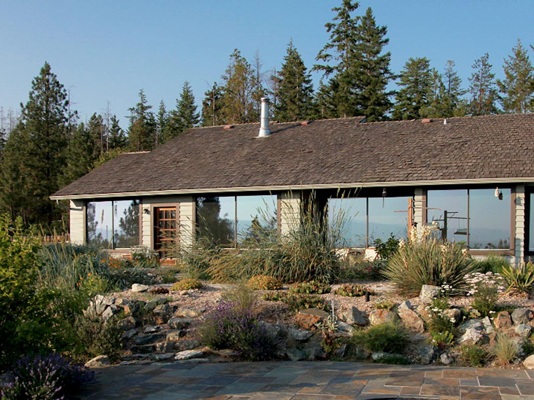 Youngberg Garden xeriscape plants along the house